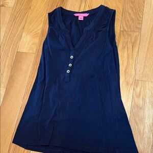 Women's Navy Sleeveless Top